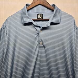 FootJoy Shirt Mens XXL Athletic Fit Short Sleeve Golf Polo Performance Striped